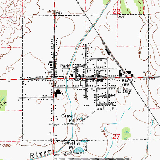 Topographic Map of Citizens Bank Block Historical Marker, MI