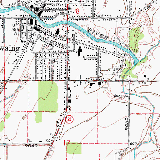 Topographic Map of Indian Mission Historical Marker, MI