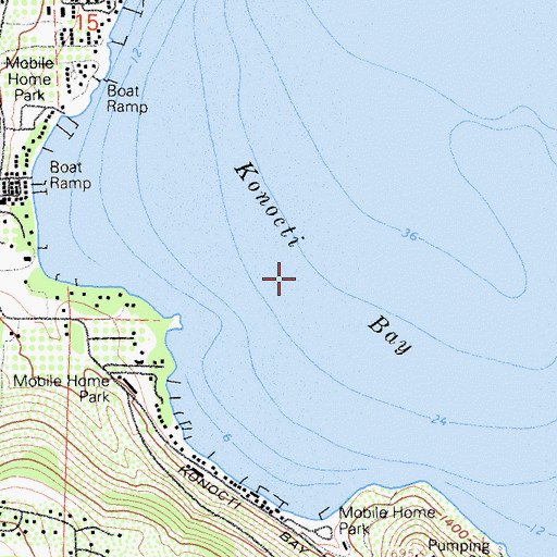 Topographic Map of Konocti Bay, CA