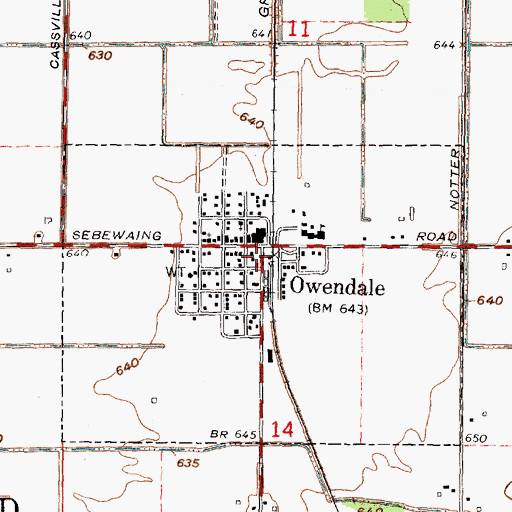 Topographic Map of Owendale Historical Marker, MI