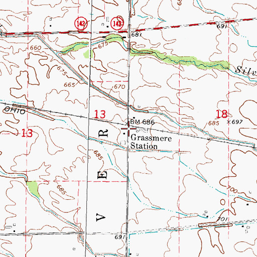 Topographic Map of Grassmere Post Office (historical), MI