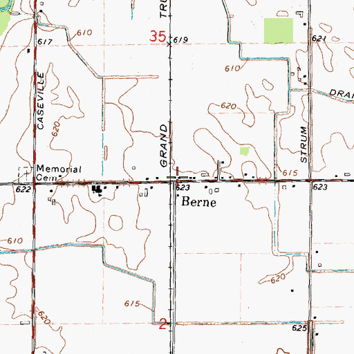 Topographic Map of Berne Post Office (historical), MI