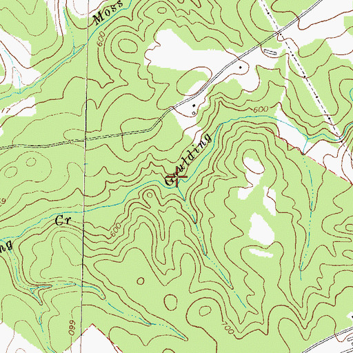 Topographic Map of Odums Branch, GA