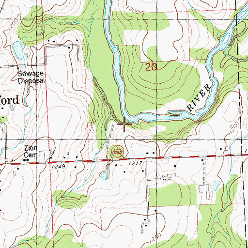 Topographic Map of Connor Mill Creek, WI