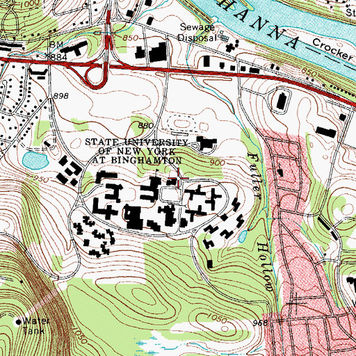 Topographic Map of Couper Administration Building, NY
