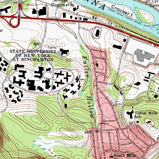 Topographic Map of Bingham Residence Hall, NY
