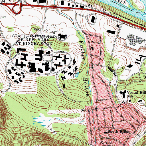 Topographic Map of Chenango Residence Hall, NY