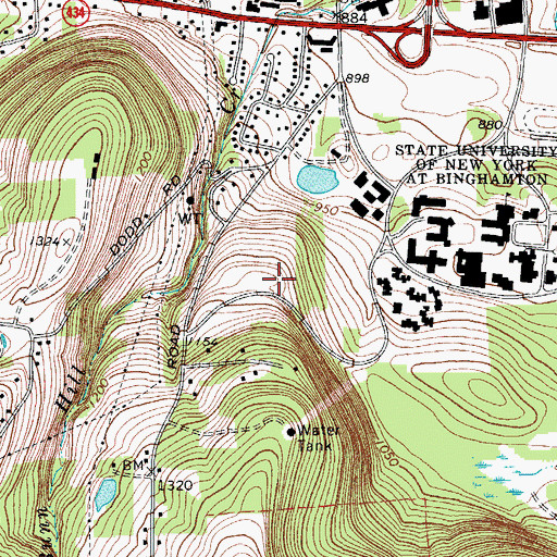Topographic Map of Catskill Residence Hall, NY