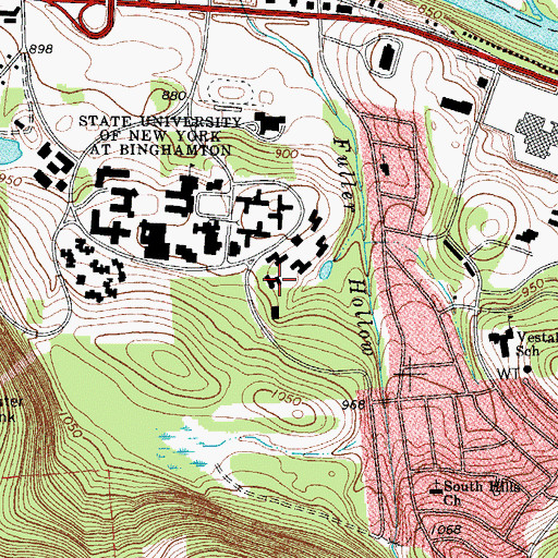 Topographic Map of Delaware Residence Hall, NY