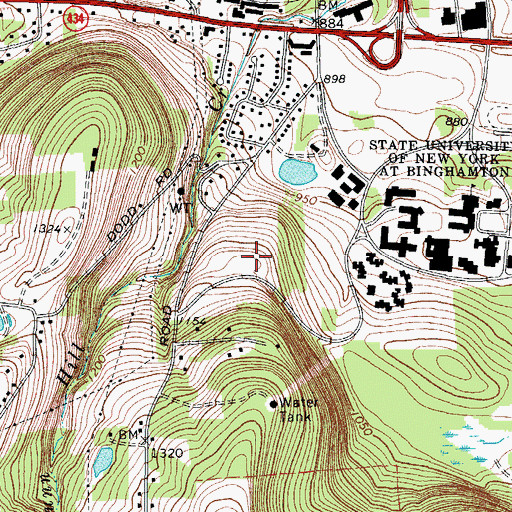 Topographic Map of Darien Residence Hall, NY