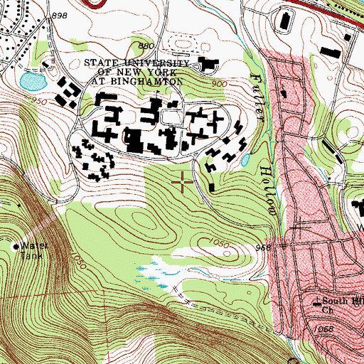 Topographic Map of Cayuga Residence Hall, NY