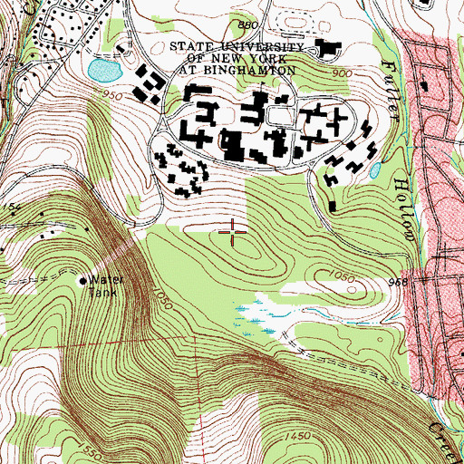Topographic Map of Windham Residence Hall, NY