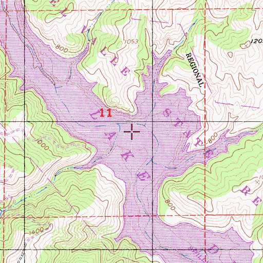 Topographic Map of Lake del Valle, CA