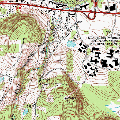 Topographic Map of Keuka Residence Hall, NY