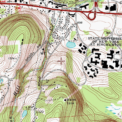 Topographic Map of Lakeside Residence Hall, NY