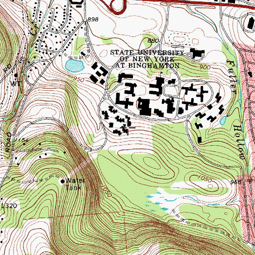Topographic Map of Roosevelt Residence Hall, NY