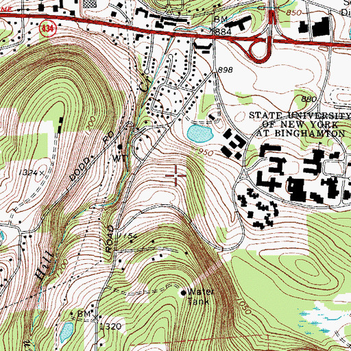 Topographic Map of Minnewaska Residence Hall, NY