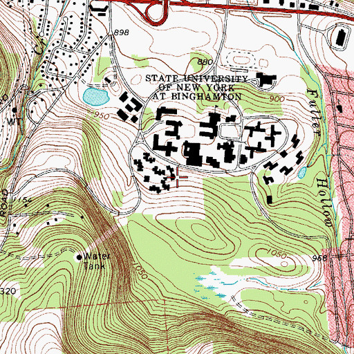 Topographic Map of Rockefeller Residence Hall, NY