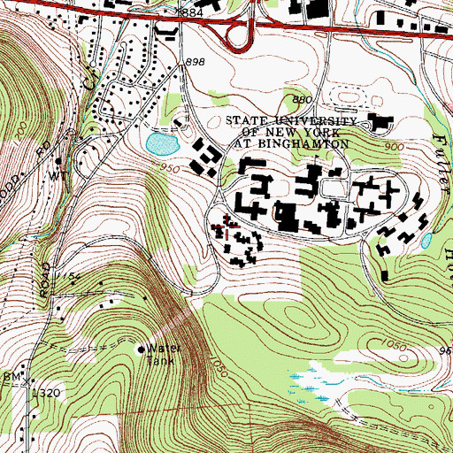 Topographic Map of Cleveland Residence Hall, NY