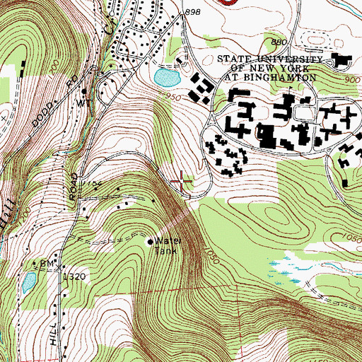 Topographic Map of Nanticoke Residence Hall, NY