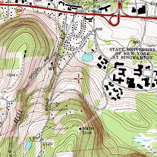 Topographic Map of Nyack Residence Hall, NY