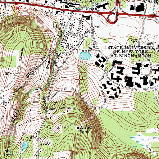 Topographic Map of Palisades Residence Hall, NY