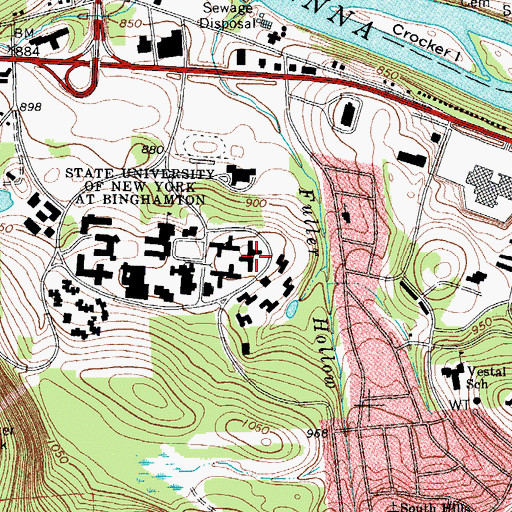 Topographic Map of Whitney Residence Hall, NY