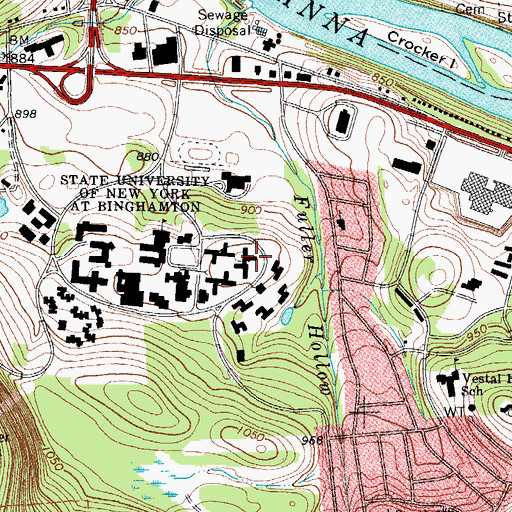 Topographic Map of Champlain Residence Hall, NY