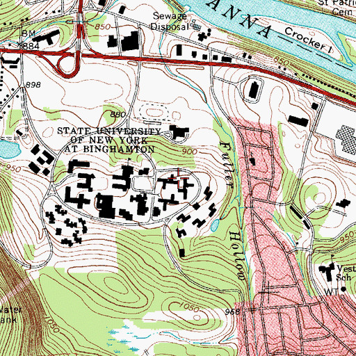 Topographic Map of Digman Residence Hall, NY