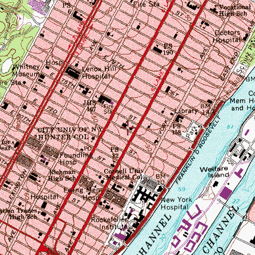 Topographic Map of Annex Theatre (historical), NY