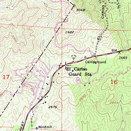 Topographic Map of Riverside County Fire Department Station 51, CA