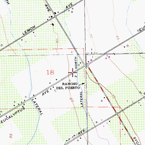 Topographic Map of Lateral Three North, CA