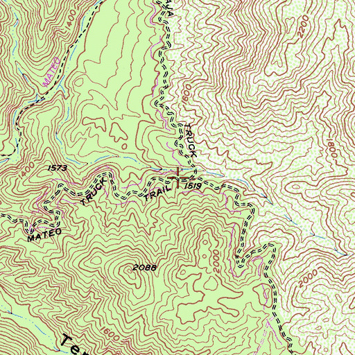 Topographic Map of Fishermans Camp Trailhead, CA