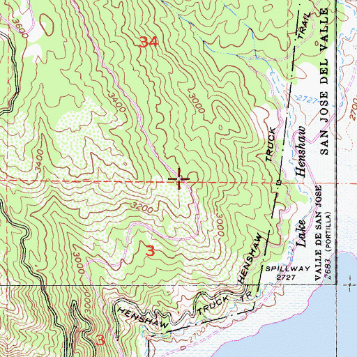 Topographic Map of Henshaw Wildlife Viewing Site, CA