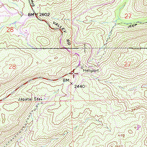 Topographic Map of Horsethief Trailhead, CA