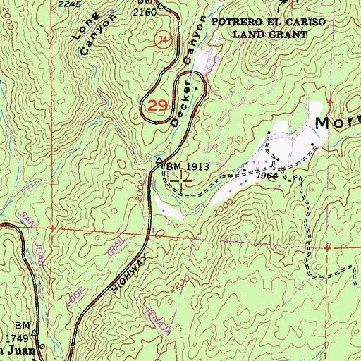 Topographic Map of Ortega Oaks Campground, CA