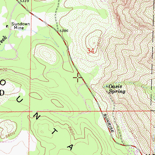 Topographic Map of Penny Pines Interpretive Site, CA