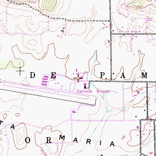 Topographic Map of Ramona Air Attack Base, CA
