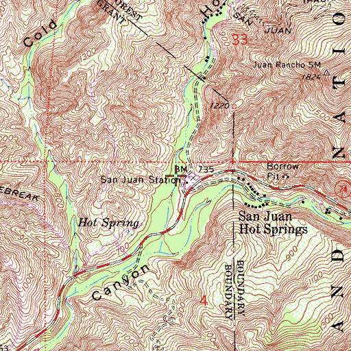 Topographic Map of United States Forest Service Cleveland National Forest Fire Station San Juan, CA