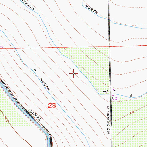 Topographic Map of Lateral Five North, CA