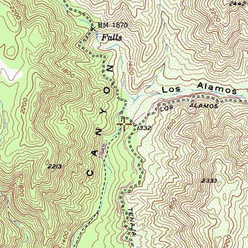 Topographic Map of Tenaja Falls Trailhead, CA