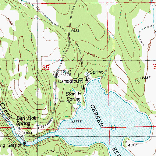 Topographic Map of Stan H Springs Camp, OR