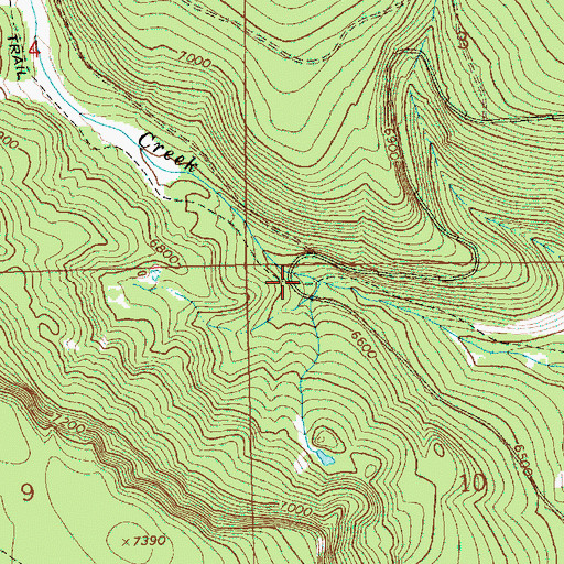 Topographic Map of Bear Creek Trailhead, OR
