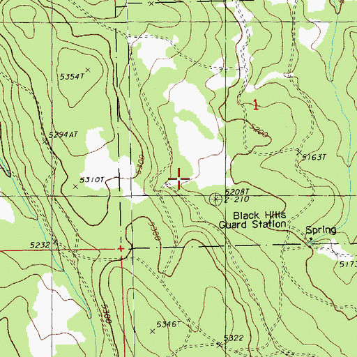 Topographic Map of Black Hills Guard Station, OR