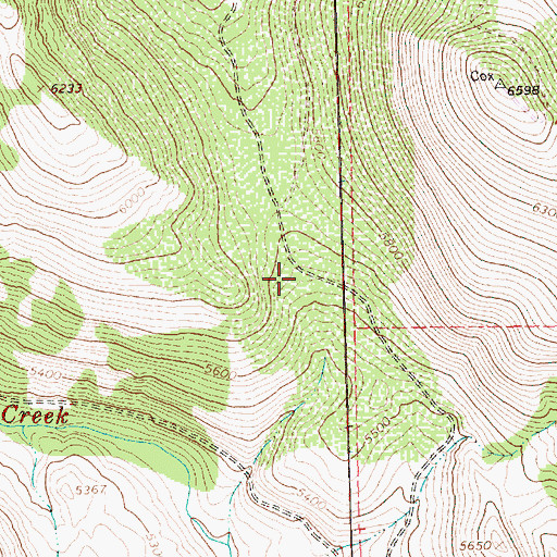Topographic Map of Cox Pass Trailhead, OR
