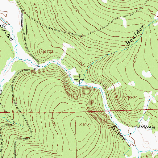 Topographic Map of Hanan Sycan Trailhead, OR