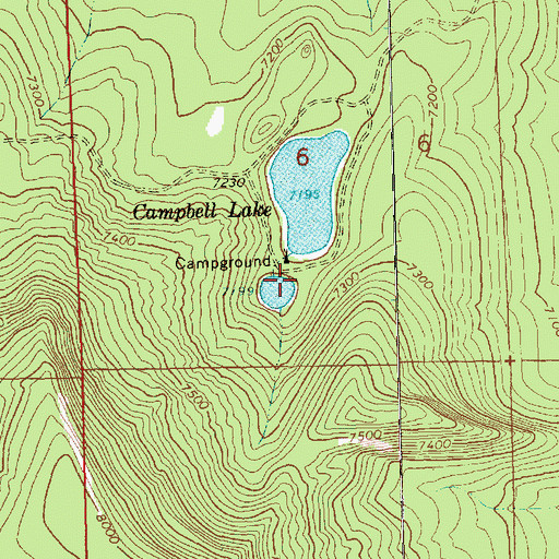 Topographic Map of Lakes Loop Trailhead, OR