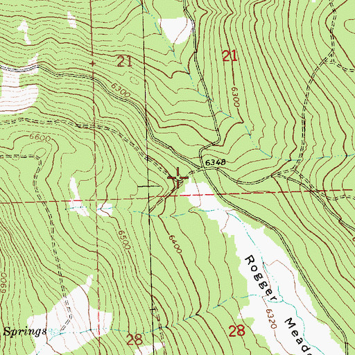 Topographic Map of Rogger Meadow Trailhead, OR