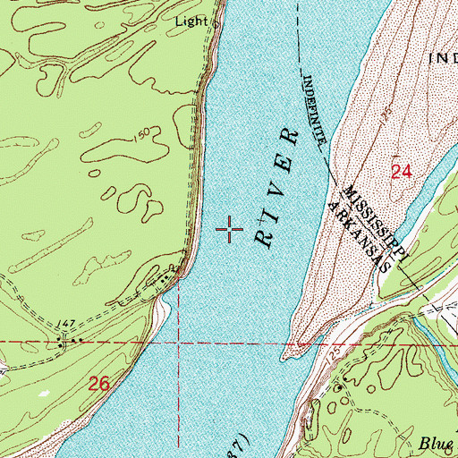 Topographic Map of Caulk Landing (historical), AR