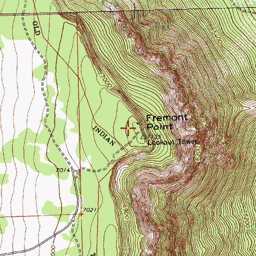Topographic Map of Fremont Point Lookout (historical), OR